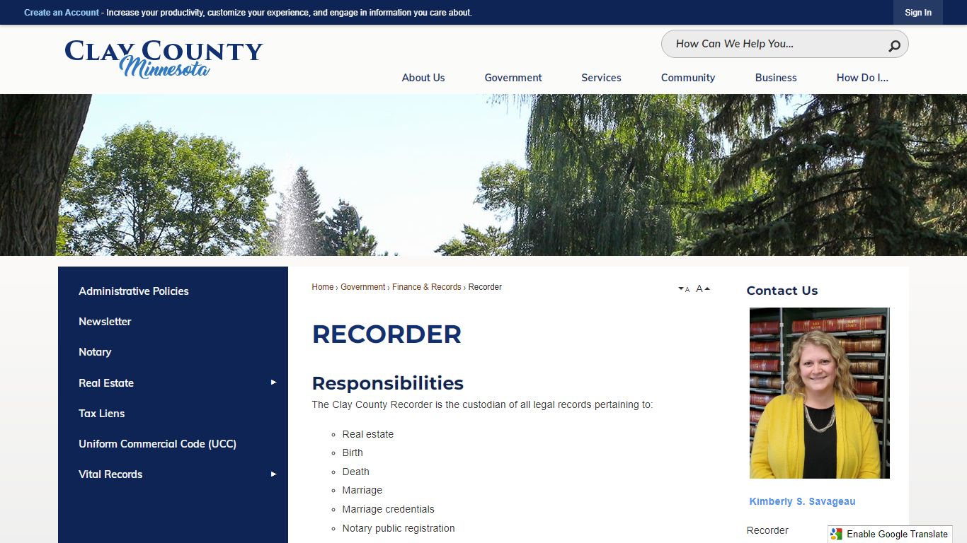 Recorder | Clay County, MN - Official Website