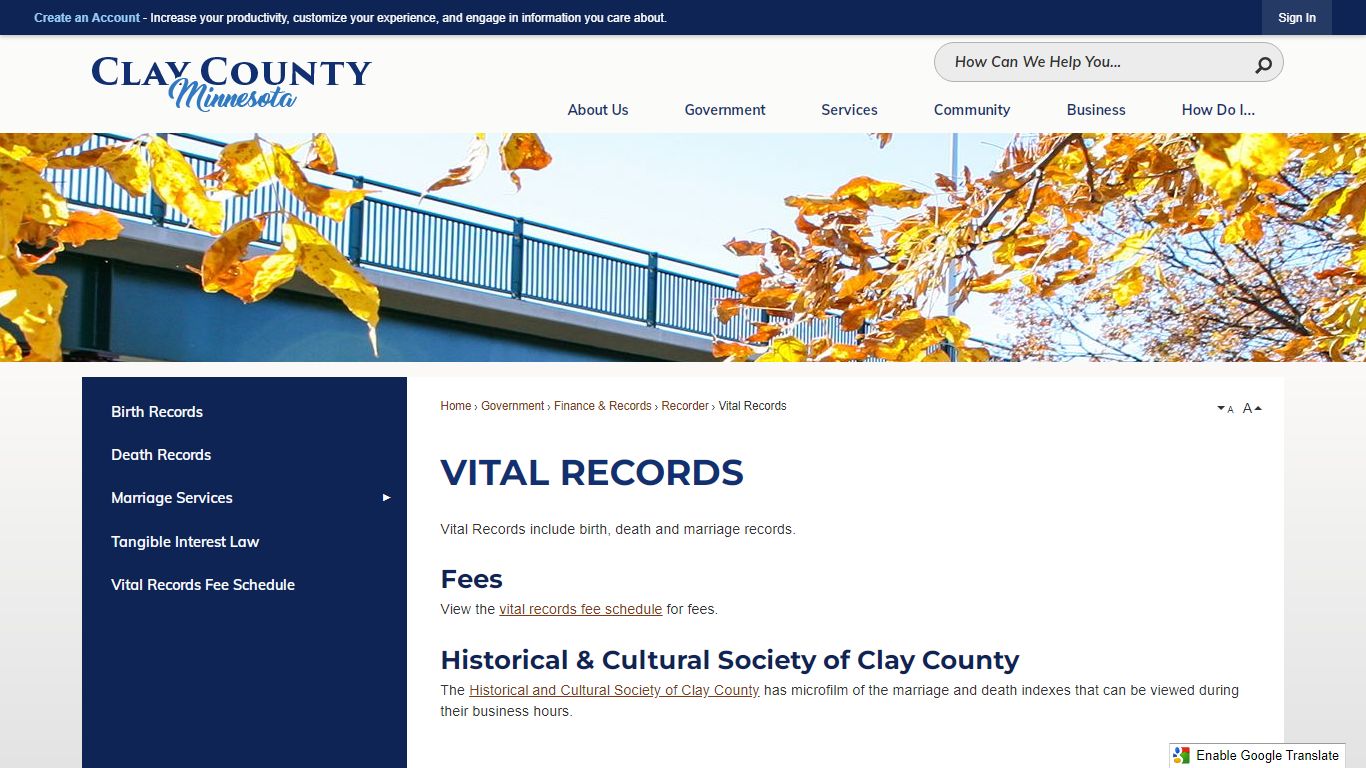 Vital Records | Clay County, MN - Official Website